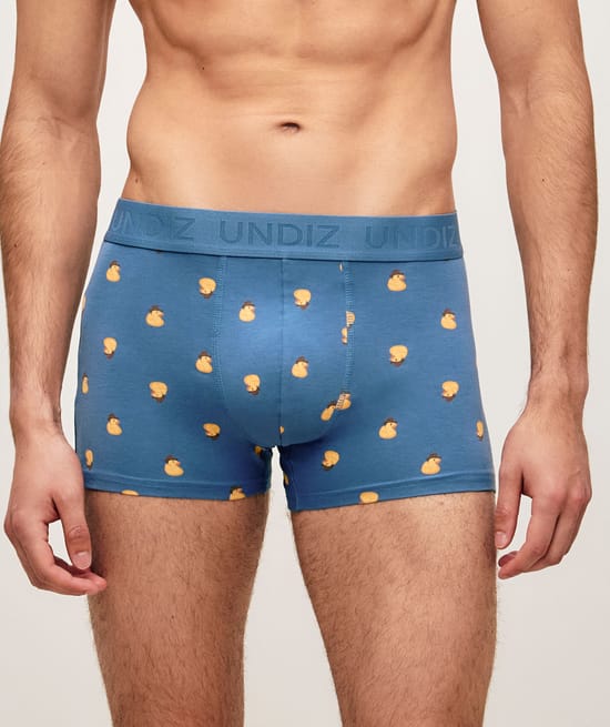 Boxer en coton avec imprim&eacute; canard cowboy;