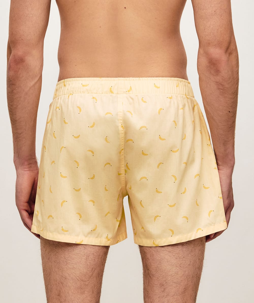 Katoenen boxershort met bananenprint;