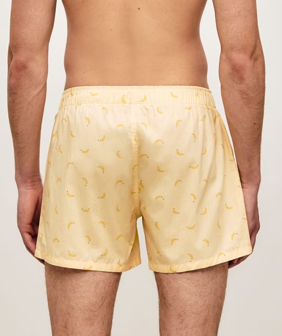 Katoenen boxershort met bananenprint;