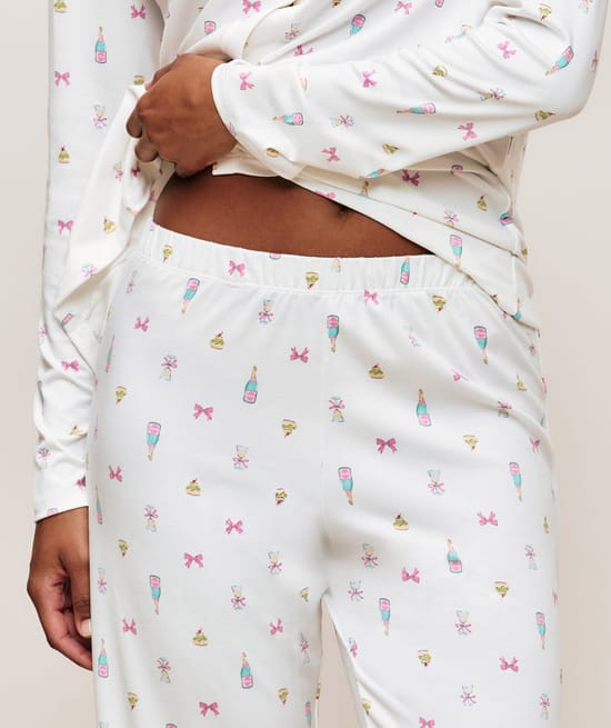 Patterned jersey pyjama set;