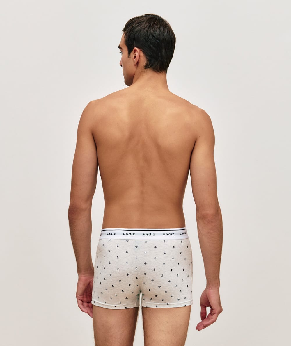 Patterned cotton boxer shorts;