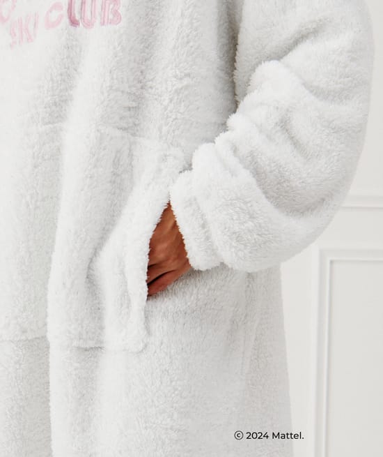 Pull plaid en polaire Barbie;