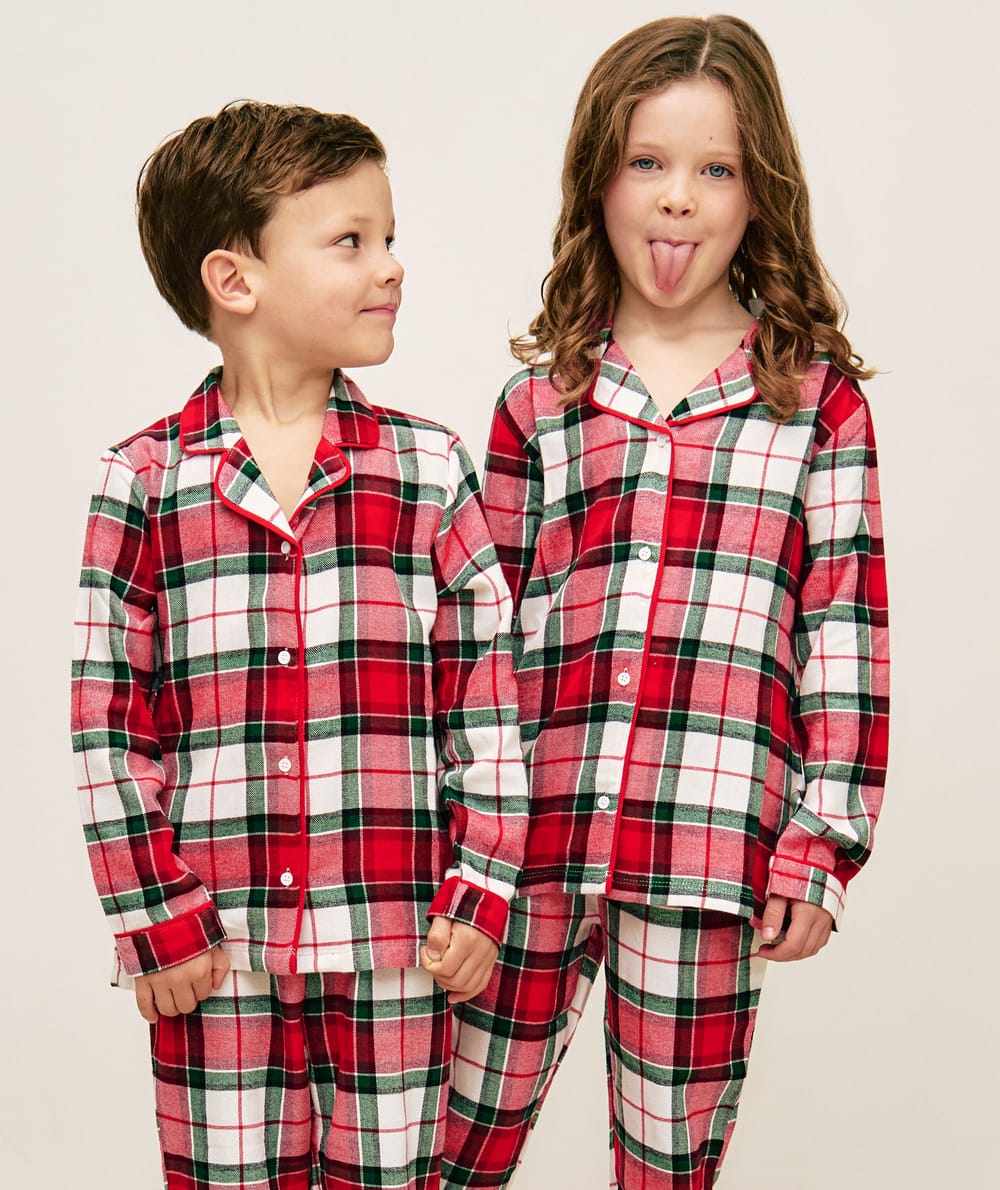 Kids' checked flannel shirt;