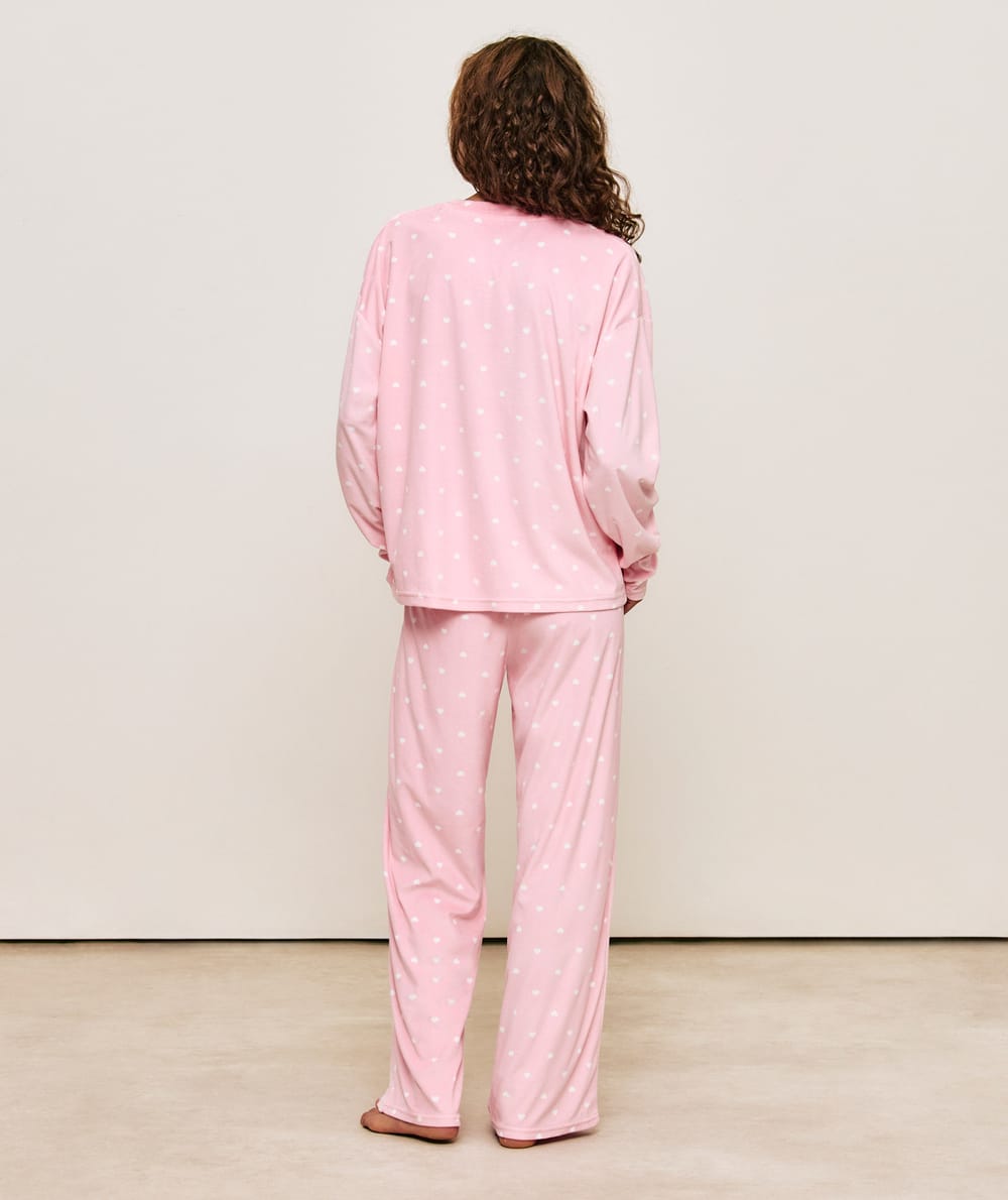 Set with heart-patterned t-shirt and pants;