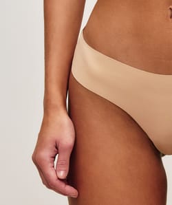 Microfiber and lace tanga;