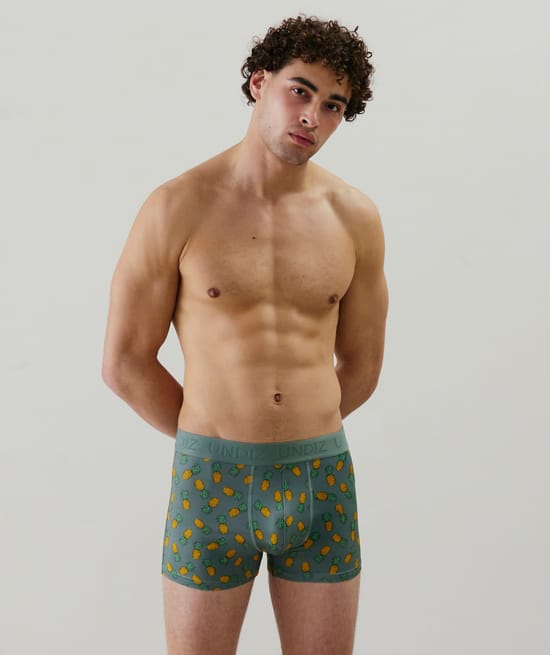 Cotton boxer shorts with pattern;