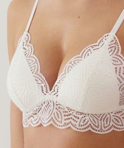 Lace push-up triangle bra;