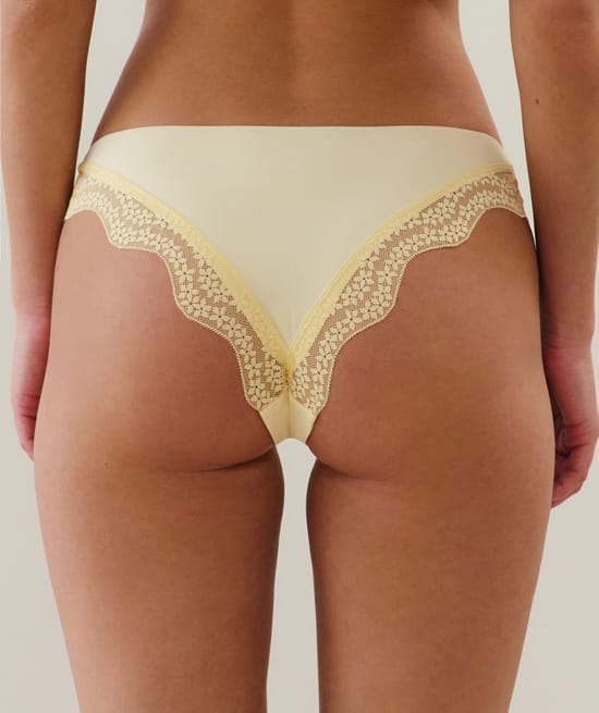 Microfibre and lace brief;