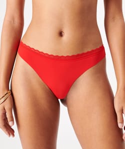 Microfiber and lace tanga;