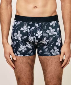 Microfibre boxer shorts with floral pattern;