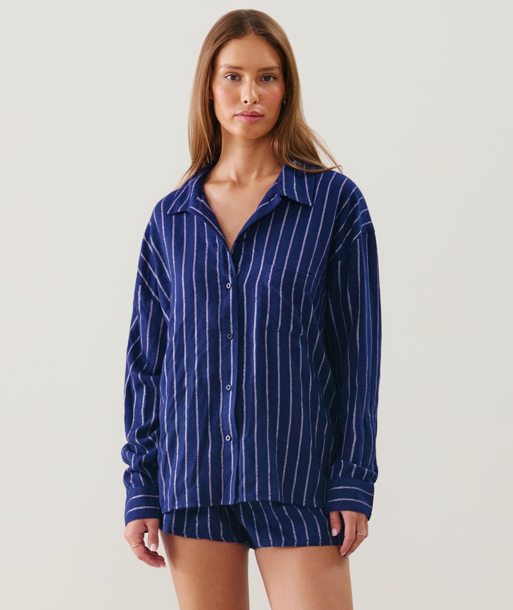 Camisa de franela a rayas;