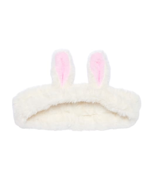 Fleece headband with rabbit ears;