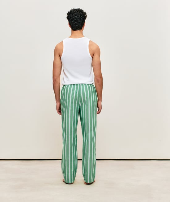 Striped cotton pants;