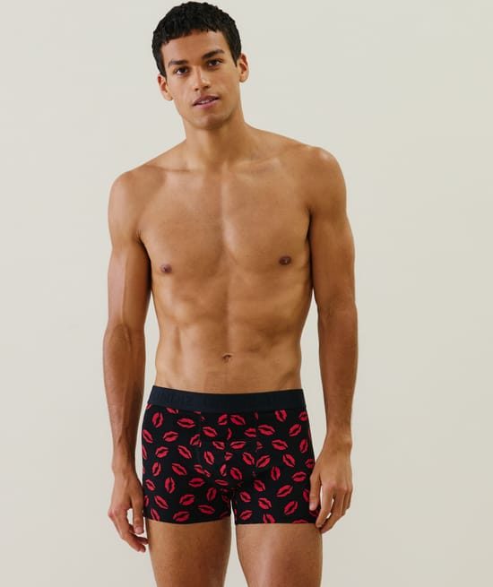 Cotton boxer shorts with pattern;