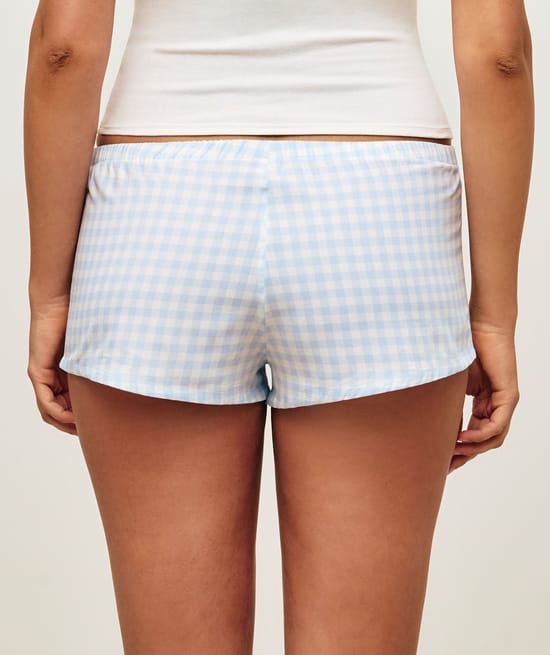 Gingham cotton shorts;