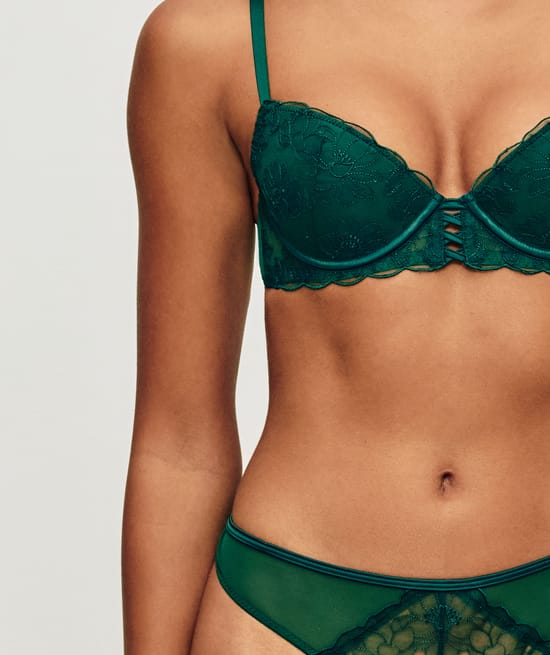 Thong with embroidery;