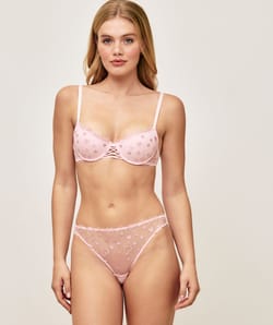 Tanga en tulle avec broderies;