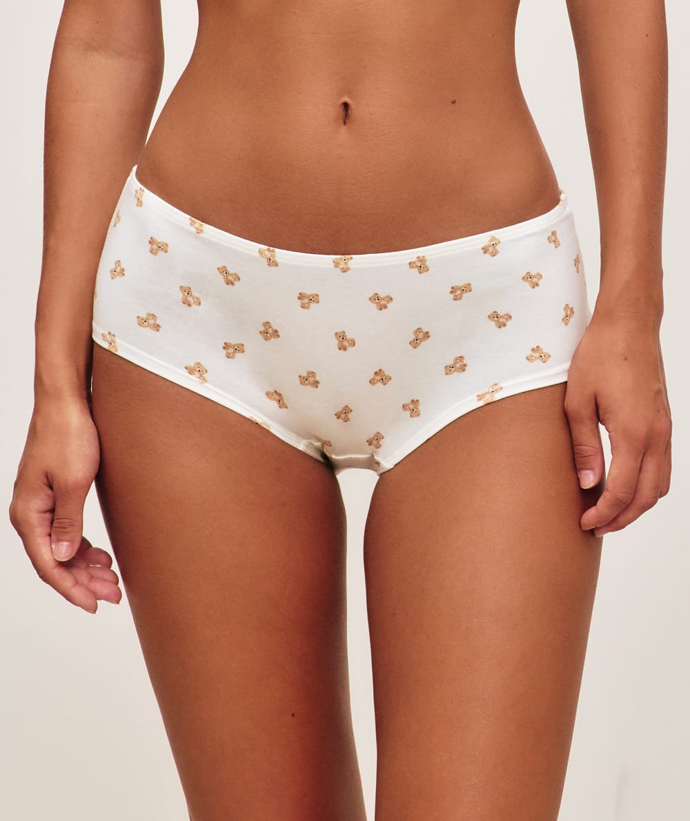 Set of 3 cotton patterned shorties;