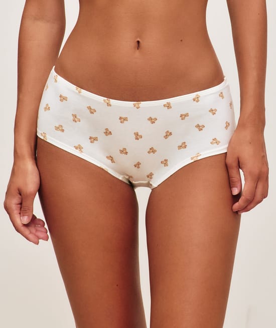 Set of 3 cotton patterned shorties;