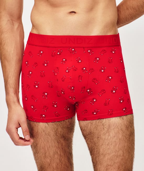 Patterned cotton boxer shorts;