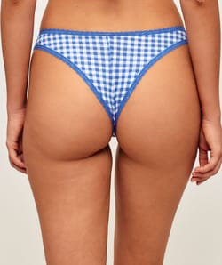 Gingham cotton thong;
