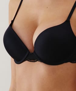 Black lace ultra push-up bra;