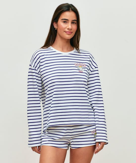Babar cotton striped T-shirt;