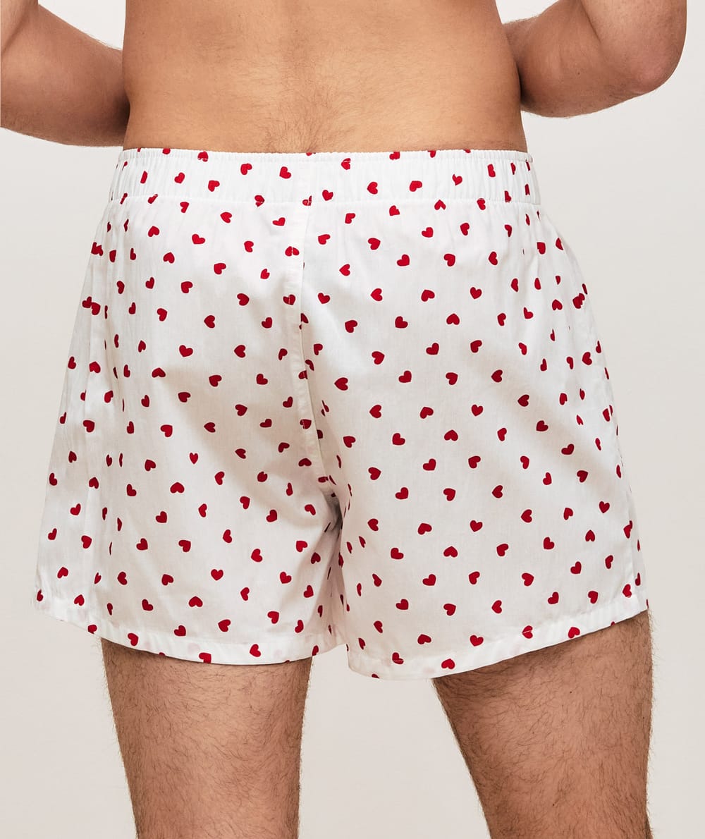 Cale&ccedil;on en coton motifs coeurs;