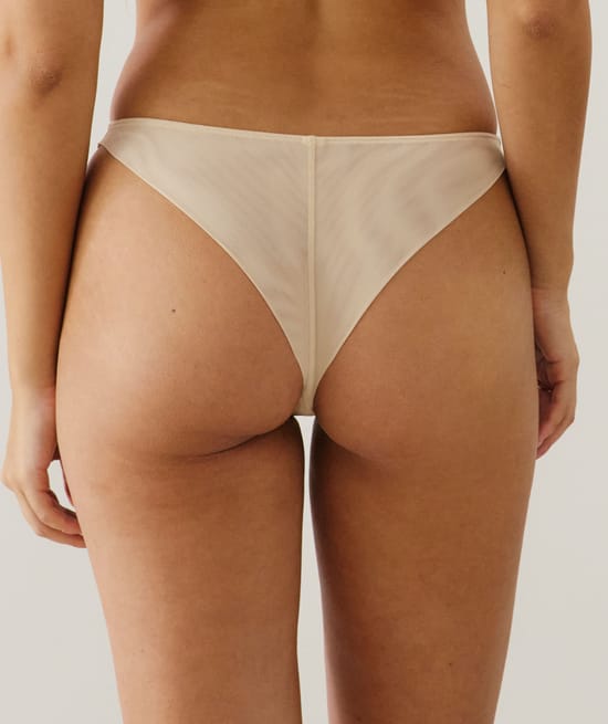 Thong with embroidery;