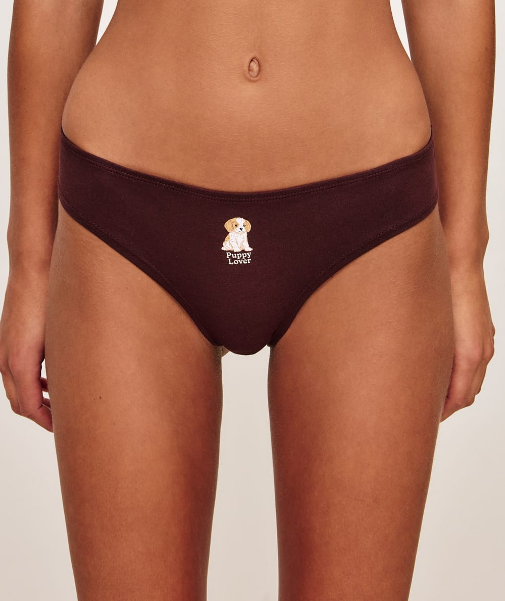 Pack of 3 printed dog cotton panties;