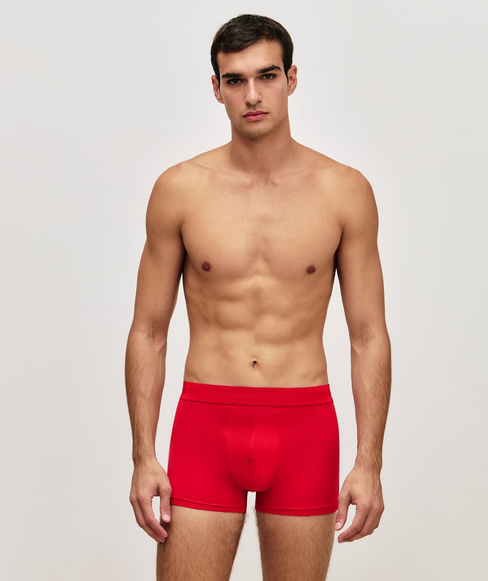 Cotton boxer shorts with message;