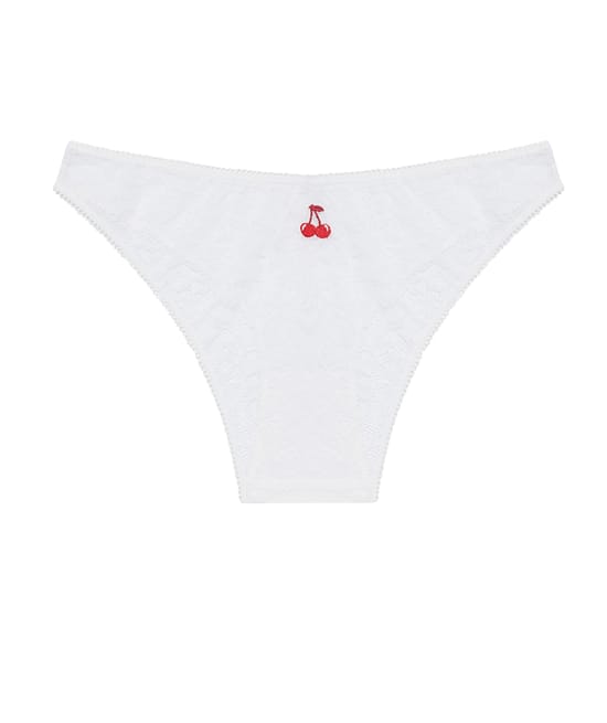 Culotte en dentelle avec broderie cerise;