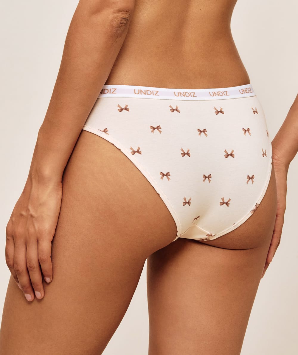 Cotton printed knotted panties;