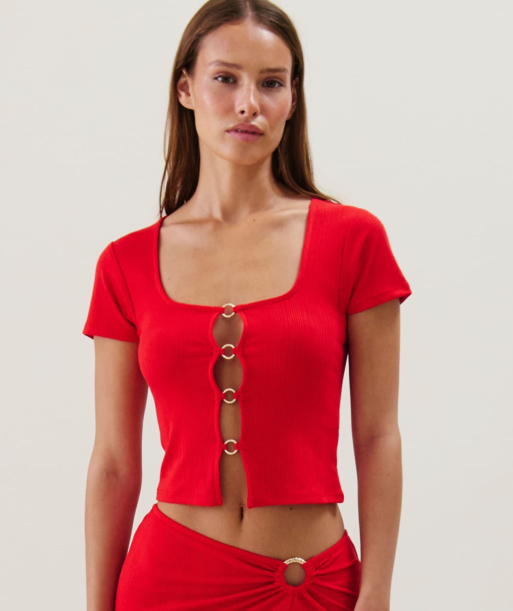 Top with golden rings;