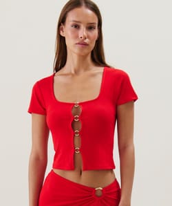 Top with golden rings;