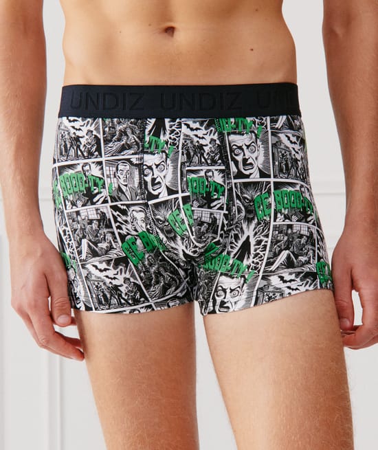 Katoenen boxershort met motief;