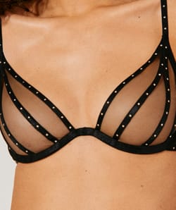 Mesh balconette bra;