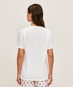 Lightweight printed apple jersey t-shirt;