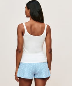 Ribbed jersey tank top - off-white;