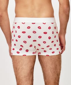 Printed cotton boxer kisses;