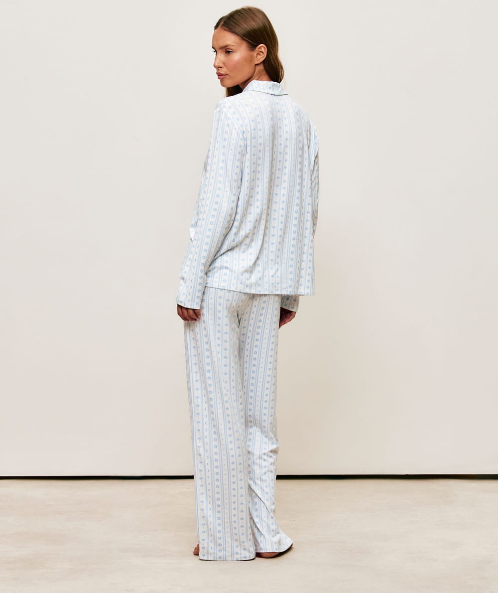 Patterned jersey pyjama set;