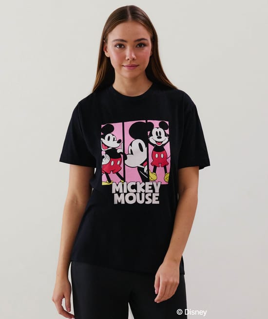 Top en jersey Mickey noir;