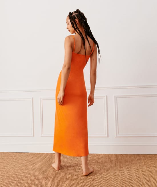 Robe longue en jersey;