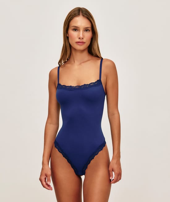 Body en microfibre et dentelle;