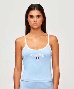 Sleeveless jersey top 'France';