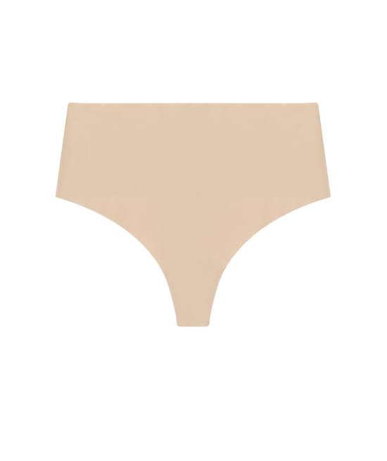 Microfiber high-waisted thong;