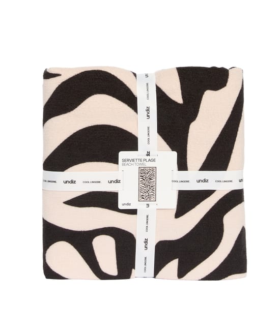 Zebra print beach towel;