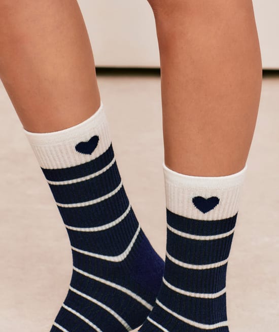 Pack of 3 pairs of cotton socks with patterns;