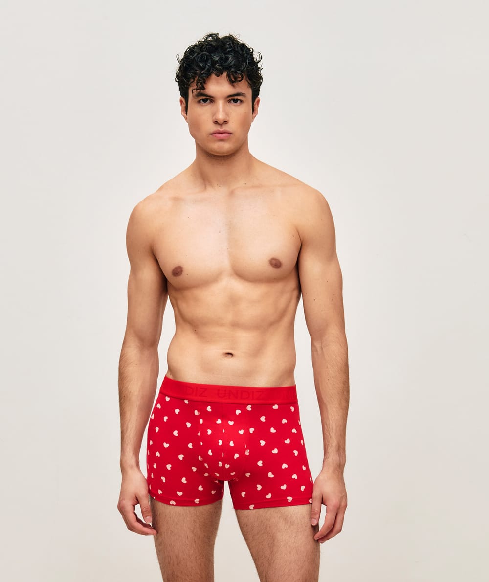 Boxer en coton motifs coeurs;