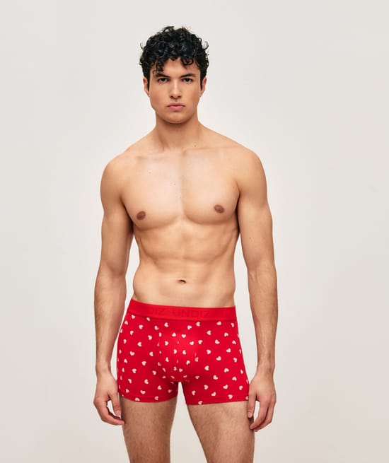 Boxer en coton motifs coeurs;